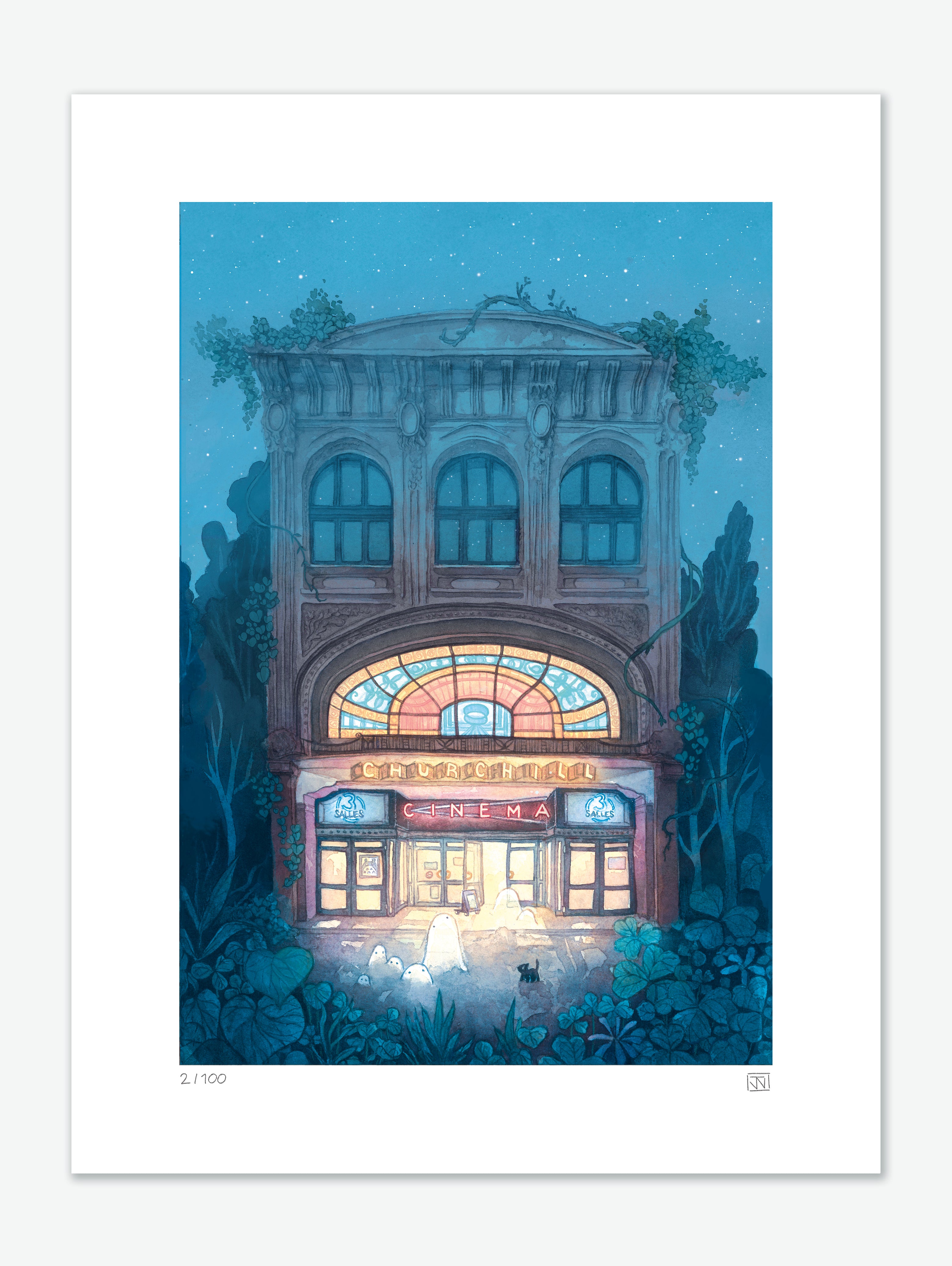 "Cinéma Churchill" Art Print